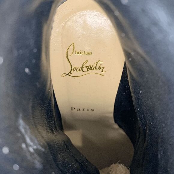 Christian Louboutin Booton 85 Boots EU 36.5 Calf Hair Brown Animal Print Heels - Picture 11 of 11